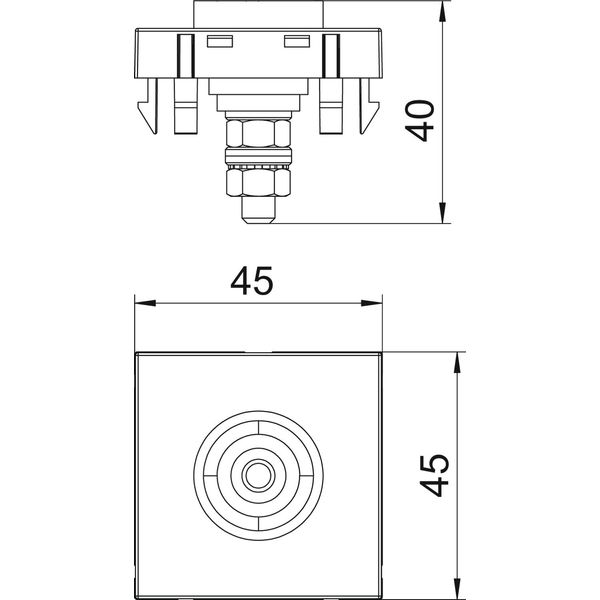 PAD-ID6 SWGR1 Equipotential bonding socket  45x45mm image 2