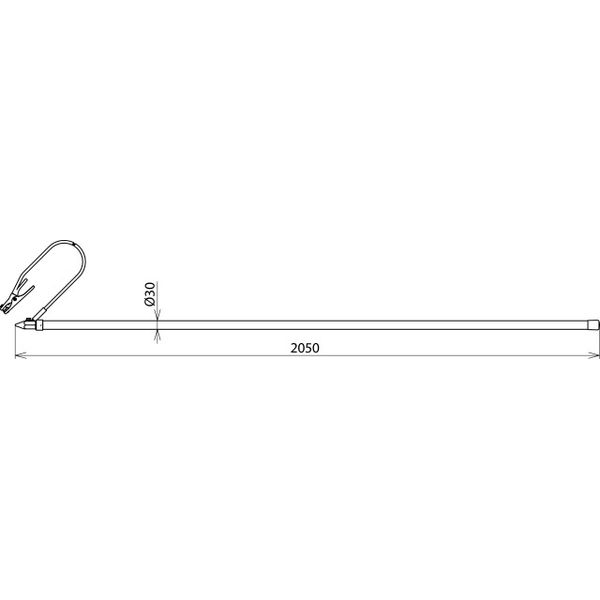 Discharge device w. contact electrode single-pole L=2000mm w. earth to image 2