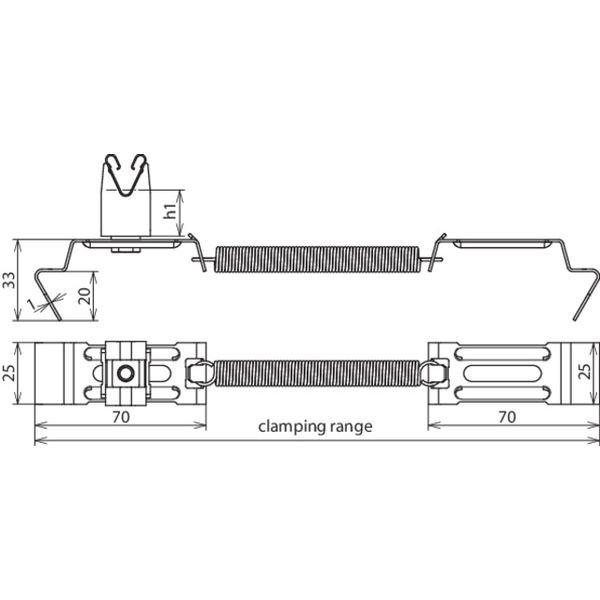 Roof conductor holder SPANNgrip StSt H 32mm f. Rd 8mm clamp. range 180 image 2