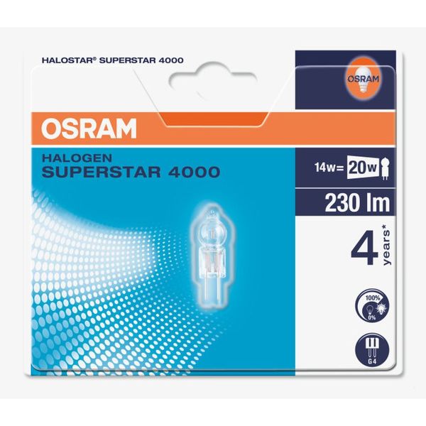 Halogen Lamp Osram SST 4Y 14W 12V G4 10XBLI1 image 1