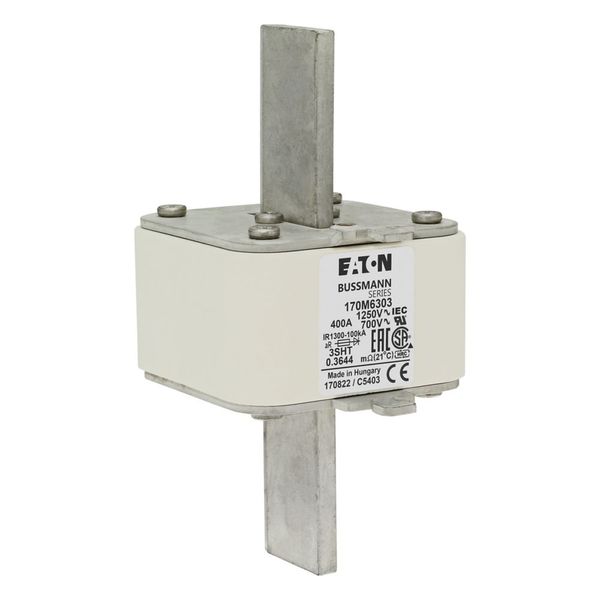 Fuse-link, high speed, 400 A, AC 1250 V, size 3, 76 x 76 x 155 mm, aR, IEC, single indicator image 8