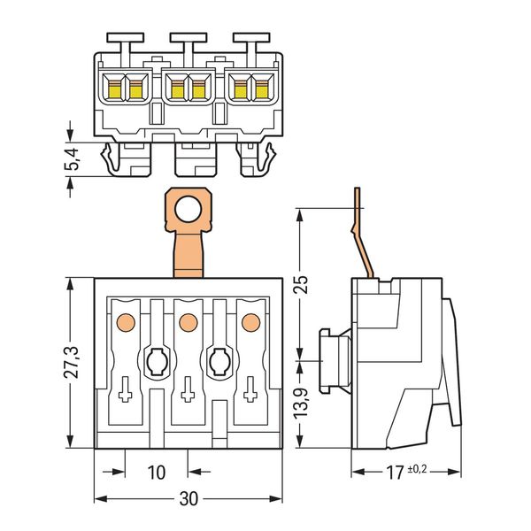 Lighting connector push-button, external for Linect® white image 5