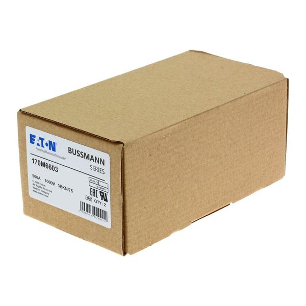 Fuse-link, high speed, 900 A, AC 1000 V, size 3, 76 x 92 x 75 mm, aR, IEC, single indicator image 24