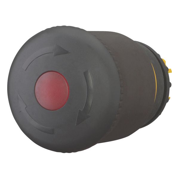 HALT/STOP-Button, RMQ-Titan, Mushroom-shaped, 38 mm, Illuminated with LED element, Turn-to-release function, Black, yellow, RAL 9005 image 4