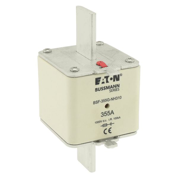 Fuse-link, high speed, 355 A, DC 1000 V, NH3, 71 x 76 x 150 mm, gBat, IEC, blade connection image 32