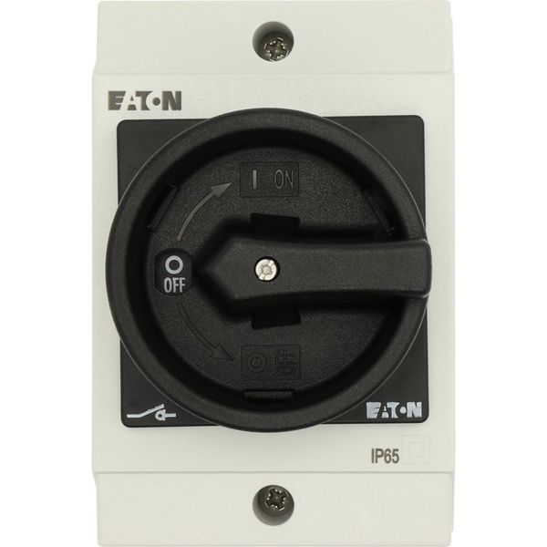 Main switch, T0, 20 A, surface mounting, 2 contact unit(s), 3 pole, 1 N/O, STOP function, With black rotary handle and locking ring, Lockable in the 0 image 24