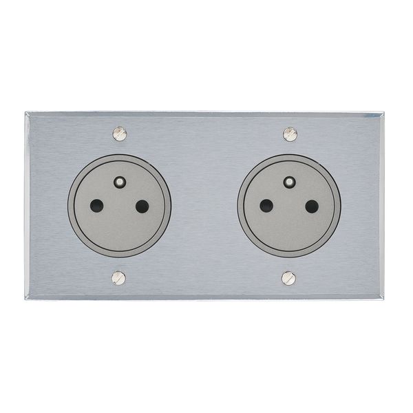 Art d'Arnould univers Double memory socket 2P+E Surface 16A 250V - brushed steel image 1