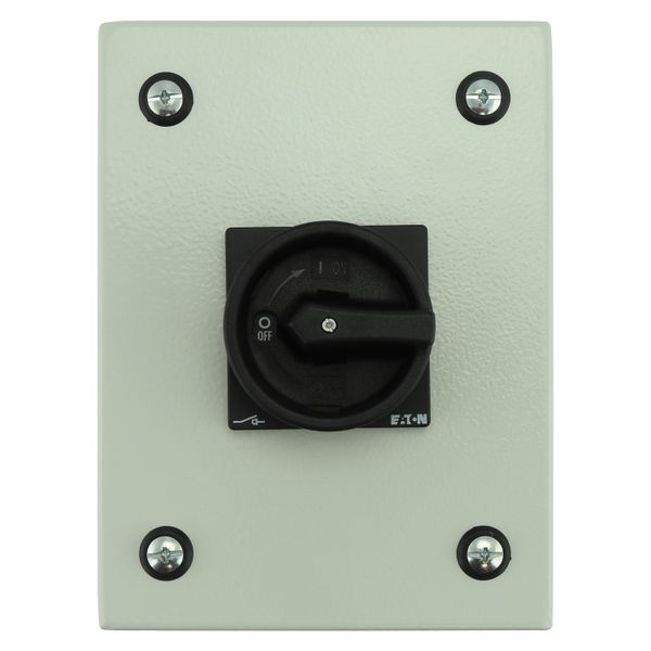 Main switch, P1, 40 A, surface mounting, 3 pole + N, STOP function, With black rotary handle and locking ring, Lockable in the 0 (Off) position, in st image 8