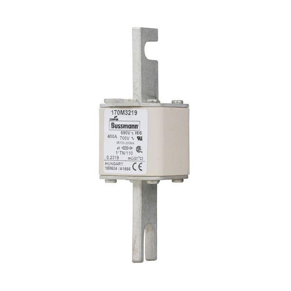 Fuse-link, high speed, 400 A, AC 690 V, compact DIN 1, 45 x 58 x 134 mm, aR, DIN, IEC, single indicator, 80 mm centres image 7