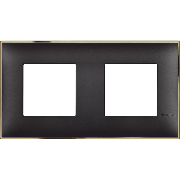CLASSIA - COVER PLATE 2X2P BLACK GOLD image 1