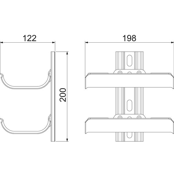 KTW 100 2 FT Cable support trough double 200x200x123 image 2