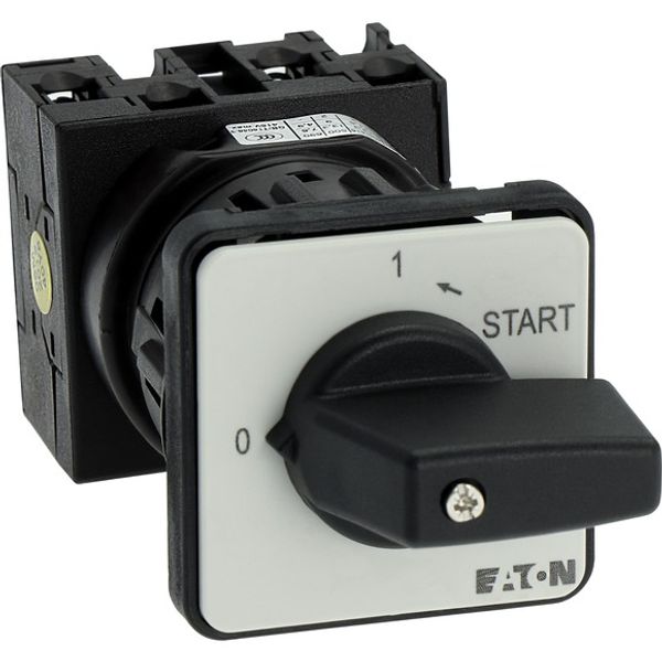 ON-OFF button, T0, 20 A, center mounting, 2 contact unit(s), Contacts: 4, Spring-return in START position, 90 °, maintained, With 0 (Off) position, Wi image 7