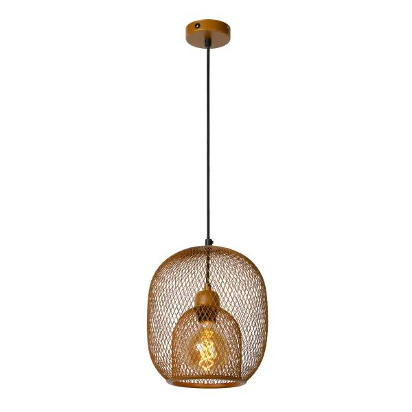 Lucide JERREL - Pendant light - Ø 25 cm - 1xE27 - Brown image 1