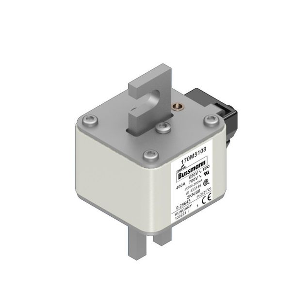 Fuse-link, high speed, 400 A, AC 690 V, size 2, 59 x 77 x 108 mm, aR, IEC, single indicator image 15