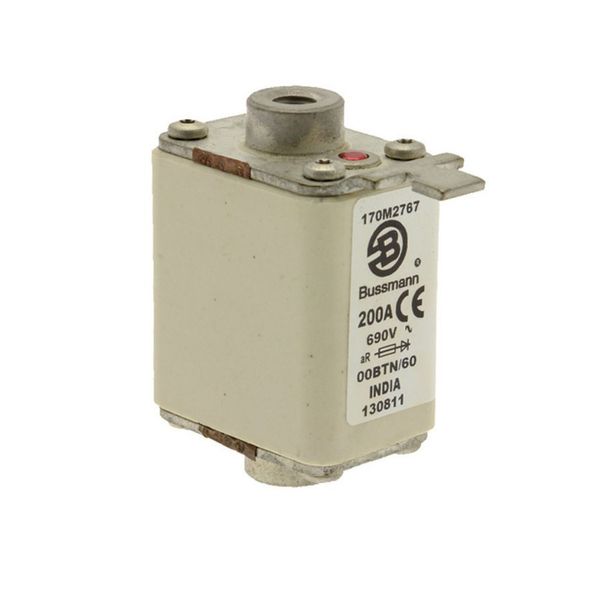 Fuse-link, high speed, 200 A, AC 690 V, size 00, 30 x 62 x 64 mm, aR, IEC, single indicator image 11