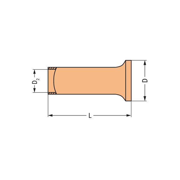 Ferrule Sleeve for 16 mm² / AWG 6 uninsulated brown metallic image 3