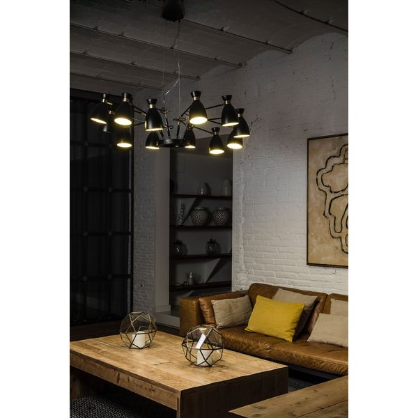 RETRO BLACK AND SATIN GOLD PENDANT LAMP 12L image 2