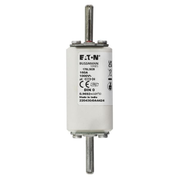 Fuse-link, high speed, 160 A, AC 1000 V, DIN 0, 35 x 60 x 125 mm, aR, DIN, IEC, single indicator image 5