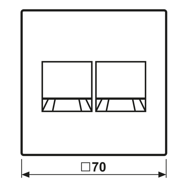 Centre plate for MJ f. 2 sockets ME1969-2WEAT image 2