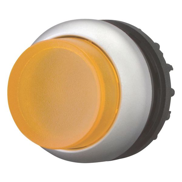 Illuminated pushbutton actuator, RMQ-Titan, Extended, momentary, orange, Blank, Bezel: titanium image 1