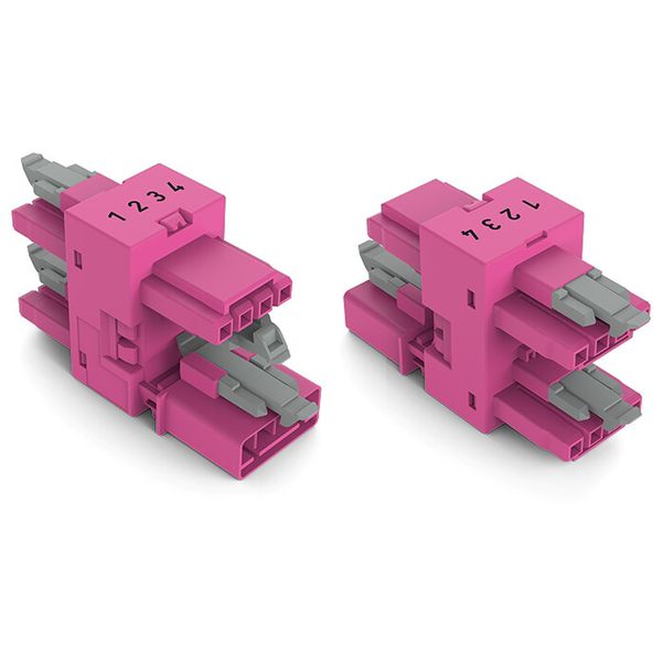 3-way distribution connector 4-pole Cod. B pink image 2