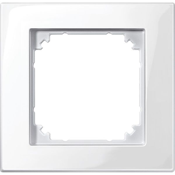 M-PLAN II frame, 1-gang, flush installation, polar white glossy image 1