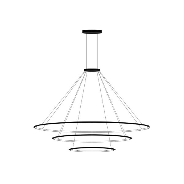 Pendant Circular Outward 3 Rings (ø3000 ø2000 ø1200) LED 326.4W 14371lm 2400K White image 1