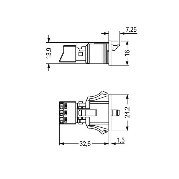 Snap-in socket 3-pole Cod. B pink image 4