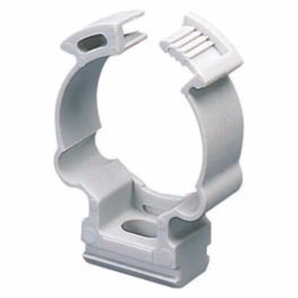 SHOCKPROOF POLYMER SADDLE COLLAR CLIP - FOR EXTERNAL CONDUITS Ø 32MM - GREY RAL 7035 image 2