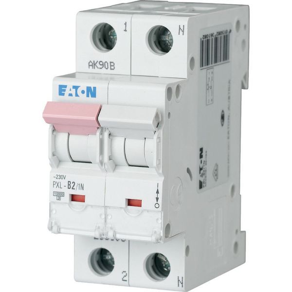 Eaton Moeller series xPole - PXL MCB. PXL, 1-pole+N, tripping characteristic: B, rated current In: 2 A image 1