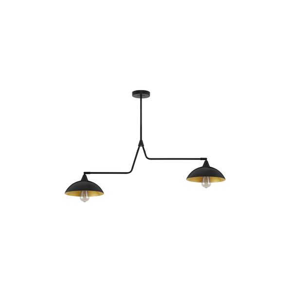 Sandy Black Metal Outside  Gold Metal Inside  LED E27 2x12 Watt 230 Volt  IP20 Bulb Excluded  L: 113 W: 19 H: 70 cm Fixed height Adjustable image 1