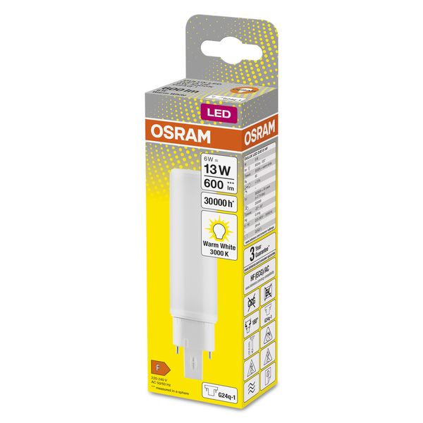 OSRAM DULUX LED D/E HF & AC MAINS 6W 830 G24Q-1 image 7