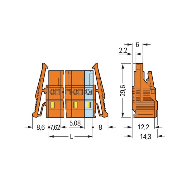 1-conductor female connector CAGE CLAMP® 2.5 mm² orange image 4