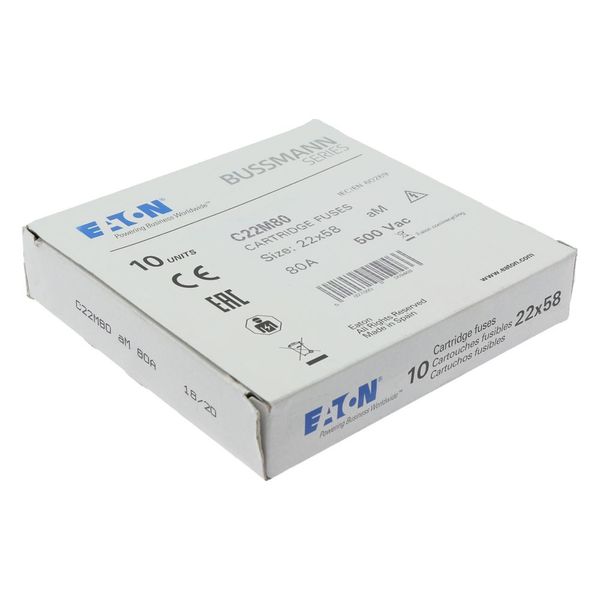 Fuse-link, LV, 80 A, AC 500 V, 22 x 58 mm, aM, IEC image 12