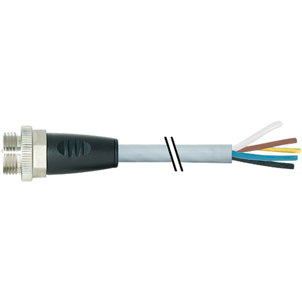 7/8'' male 0° with cable PUR 5x1.0 gy 7m image 1