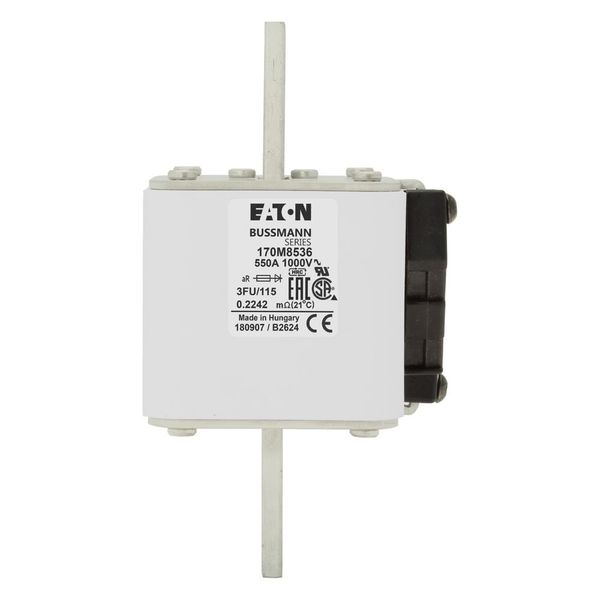 Fuse-link, high speed, 550 A, AC 1000 V, size 3, 76 x 92 x 159 mm, aR, IEC, UL, single indicator image 14