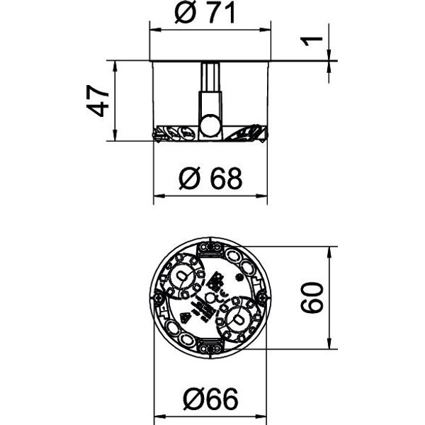 HG 47 HW Cavity wall device box  ¨68mm, H47mm image 2