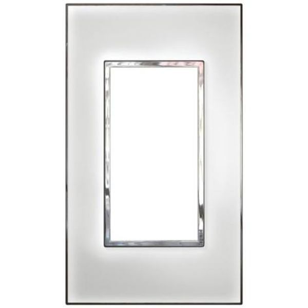 Plate Arteor - Italian/French/German std - square - 4 modules - mirror white image 1