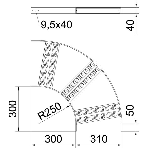 SLZB 90 300 ALU 90° bend with Z-rung B310mm image 2