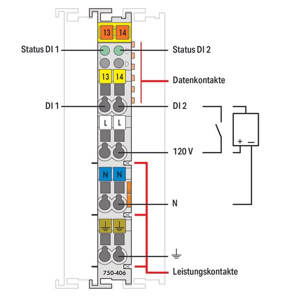 2-channel digital input 120 VAC light gray image 3