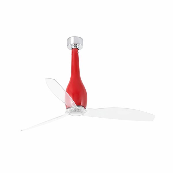 ETERFAN SHINY RED/TRANSPARENT CEILING FAN WITH DC image 1