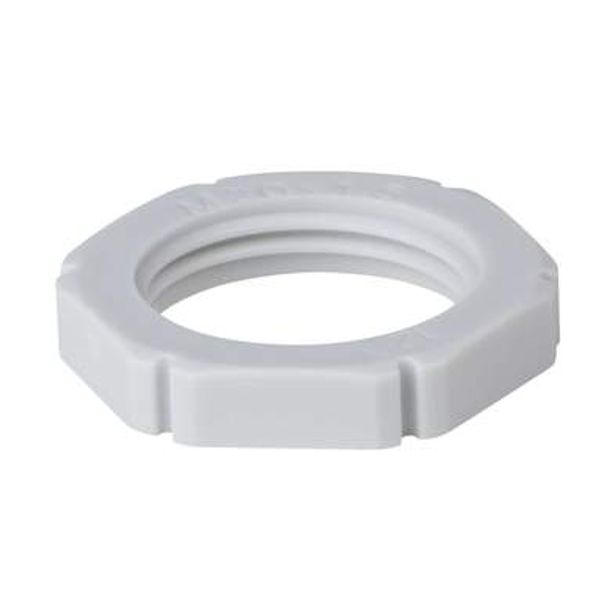 Hex locknut, PG48, PA6, light grey RAL7035 image 1