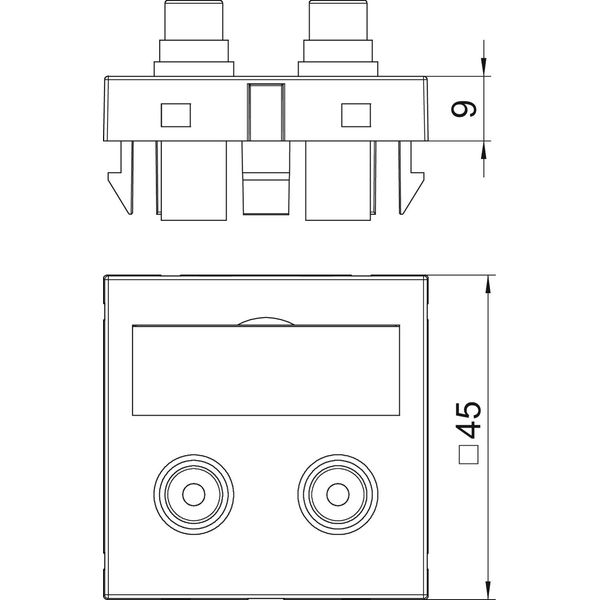 MTG-2R F RW1 Multimedia support audio cinch 2x coupling, socket-socket 45x45mm image 2