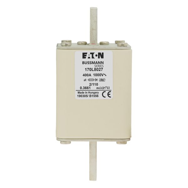 Fuse-link, high speed, 400 A, AC 1000 V, Size 2, 61 x 61 x 141 mm, aR, DIN, IEC, single indicator image 17