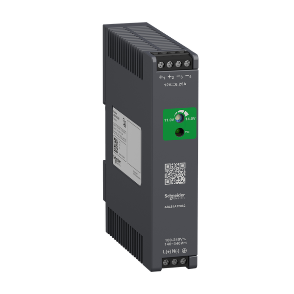 Regulated Power Supply, 100-240V AC, 12V 6.2 A, single phase, Optimized image 5