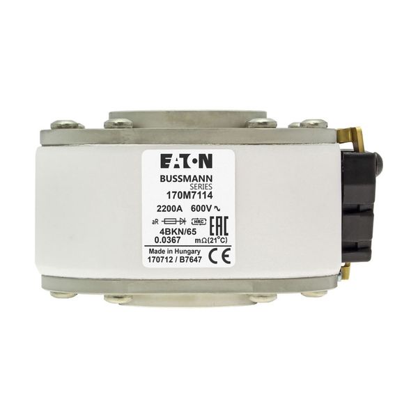 Fuse-link, high speed, 2200 A, AC 690 V, size 4, 105 x 120 x 67 mm, aR, IEC, single indicator image 11