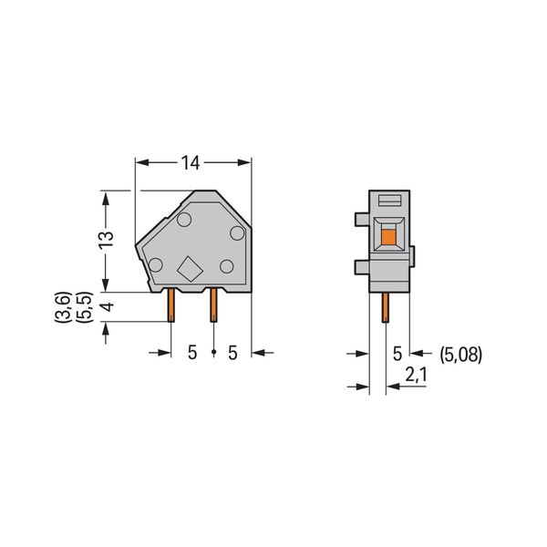 Stackable PCB terminal block 2.5 mm² Pin spacing 5/5.08 mm orange image 2