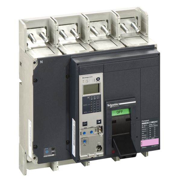 circuit breaker ComPact NS800N, 50 kA at 415 VAC, Micrologic 2.0 A trip unit, 800 A, fixed,4 poles 4d image 3