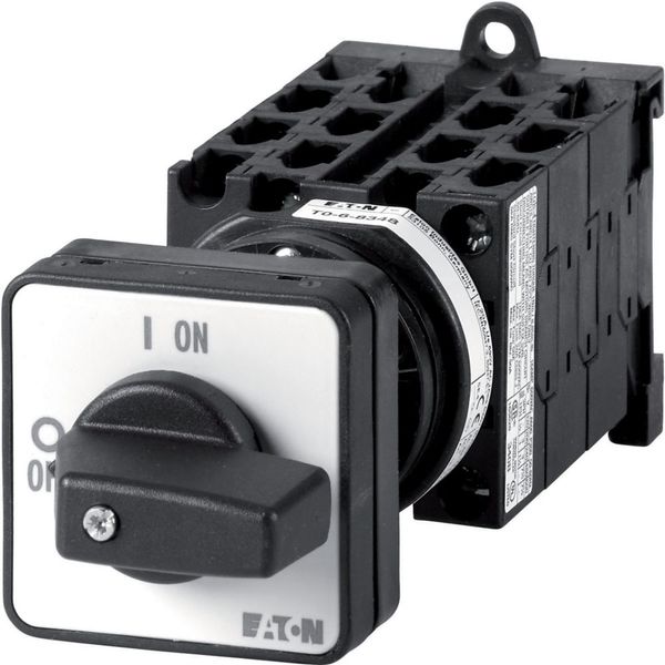 On-Off switch, T0, 20 A, rear mounting, 6 contact unit(s), 12-pole, with black thumb grip and front plate image 5