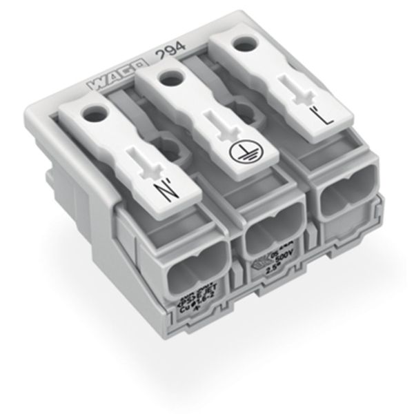 Lighting connector push-button, external without ground contact white image 1